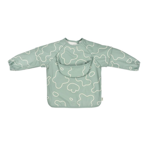 Beaba 2 in 1 Waterproof Bib with Detachable Sleeves, Foldable Food Catcher Pocket - Sage Green