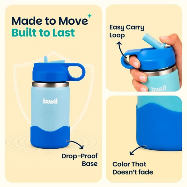 Basil Insulated Stainless steel Sipper with Loop Handle - Glacier