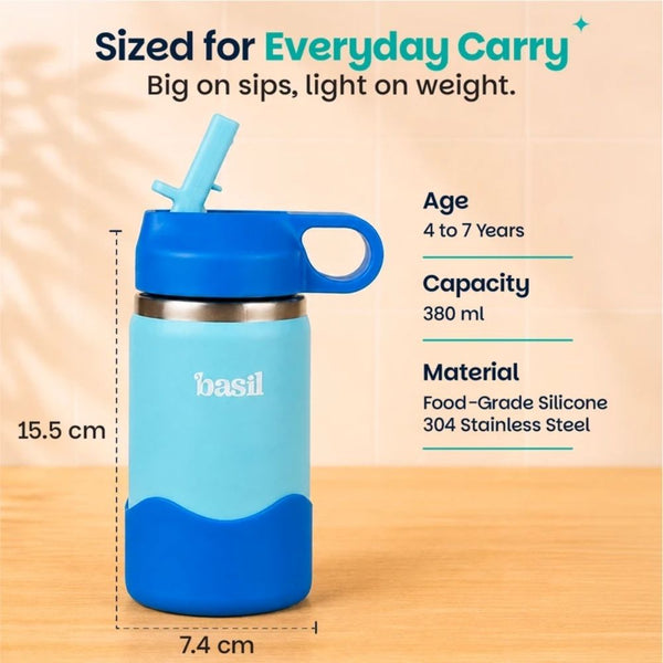 Basil Insulated Stainless steel Sipper with Loop Handle - Glacier