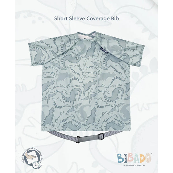 Bibado Short Sleeve Coverall Weaning Bib - Dino Roar
