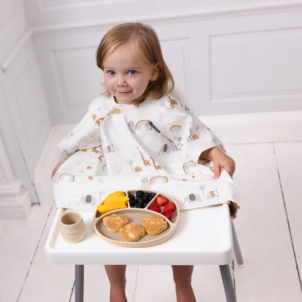 Bibado Short Sleeve Coverall Weaning Bib - Serengeti Spaghetti