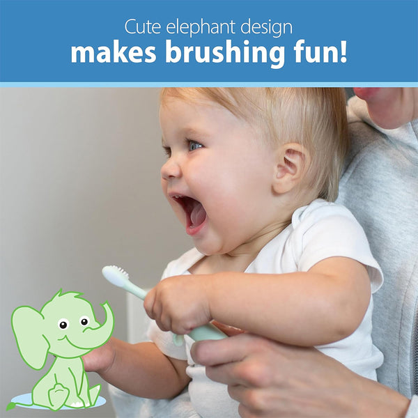 Dr.Browns Infant-to-Toddler Toothbrush, Elephant - Mint - Dezine Kids