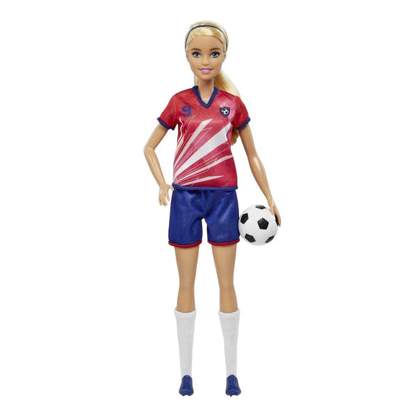 Barbie Soccer Doll, Blonde, #9 Uniform, Soccer Ball, Cleats, Socks