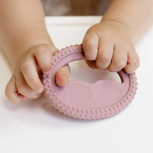 Ezpz Oral Development Tools (3 to Pack) 100% Soft Silicone Infant Teething & Speech Tools with Non Slip Loop - Blush