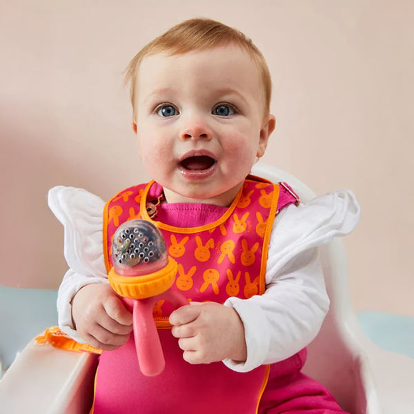 B.Box Silicone Fresh Food Feeder - Strawberry Shake Pink Orange