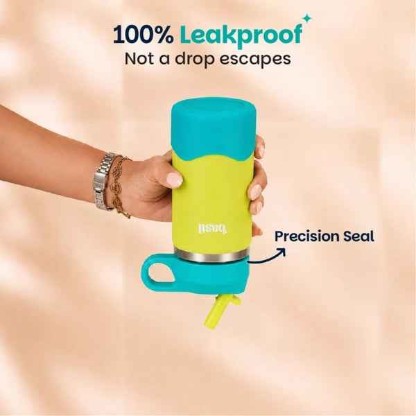 Basil Insulated Stainless steel Sipper with Loop Handle- Lagoon