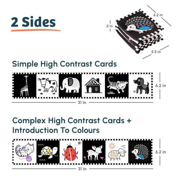 Curious Cub High Contrast Cloth Book for Babies - Dezine Kids