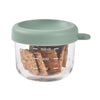 Beaba Glass Storage Container, Airtight Container with Graduation Measuring Scale, 150ml - Sage Green - Dezine Kids