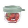 Beaba Glass Storage Container, Airtight Container with Graduation Measuring Scale, 150ml - Sage Green - Dezine Kids
