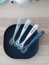 Beaba Set of 4 Easy-Grip 1st Stage Silicone Spoons Rain - Dezine Kids