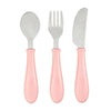 Beaba 3 Piece Stainless Steel Baby Feeding Set - Vintage pink