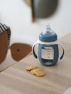 Beaba Glass Bottle With Sleeve - 210Ml Windy Blue - Dezine Kids