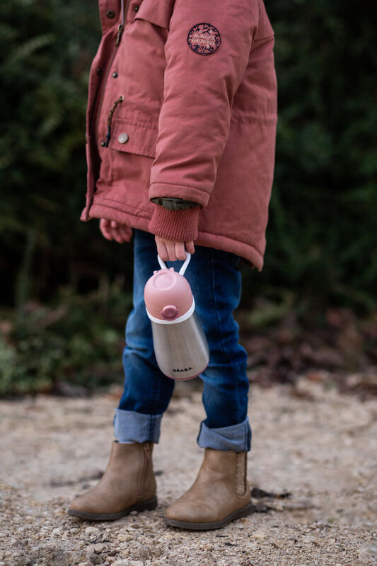 Beaba Stainless Steel Bottle 350 ml - Vintage Pink