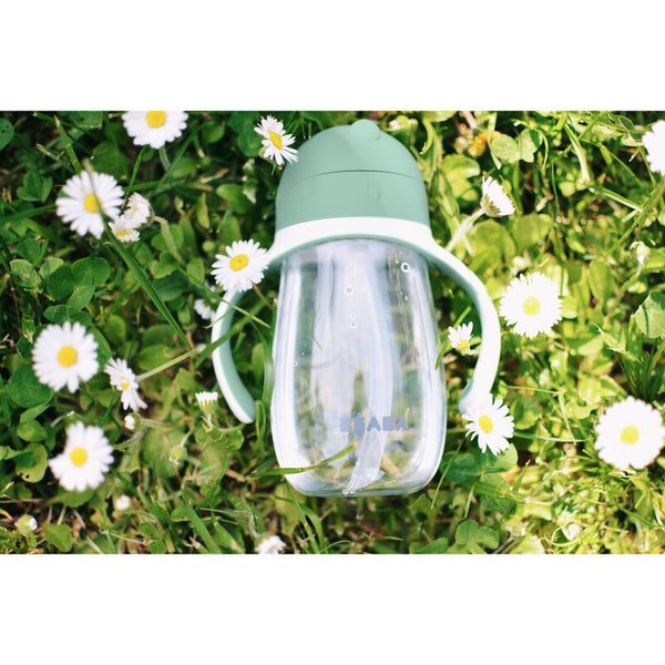 Beaba Straw Cup 300ml - Sage Green - Dezine Kids