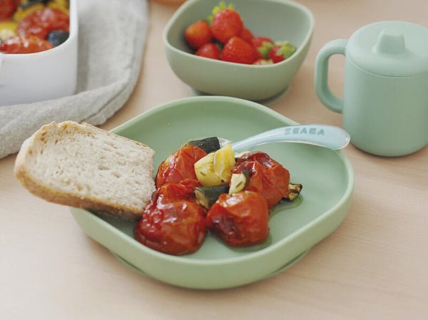 Beaba Silicone Suction Plate - Sage Green - Dezine Kids