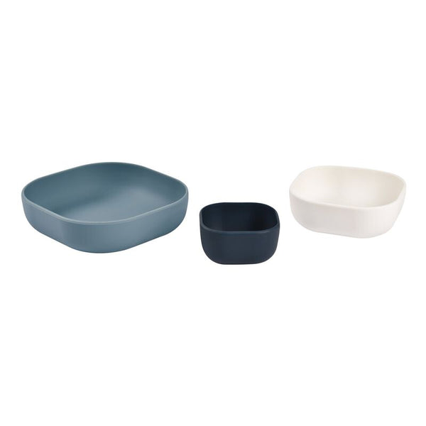 Beaba Silicone 3 piece nesting bowl set -Night Blue - Dezine Kids
