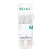 Beaba 1st Stage Silicone Spoon with Ultra Soft Tip, Gum Friendly, Ergonomic Handles, BPA Free, Set of 2 - Clay/Misty Green