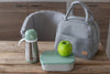 Beaba Stainless Steel Lunch Box with Silicone Lid, Removable Silicone Dividers Make 1-3 Compartments - Velvet Grey/ Sage Green