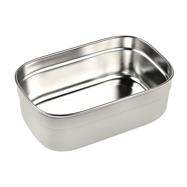 Beaba Stainless Steel Lunch Box with Silicone Lid, Removable Silicone Dividers Make 1-3 Compartments - Velvet Grey/ Sage Green