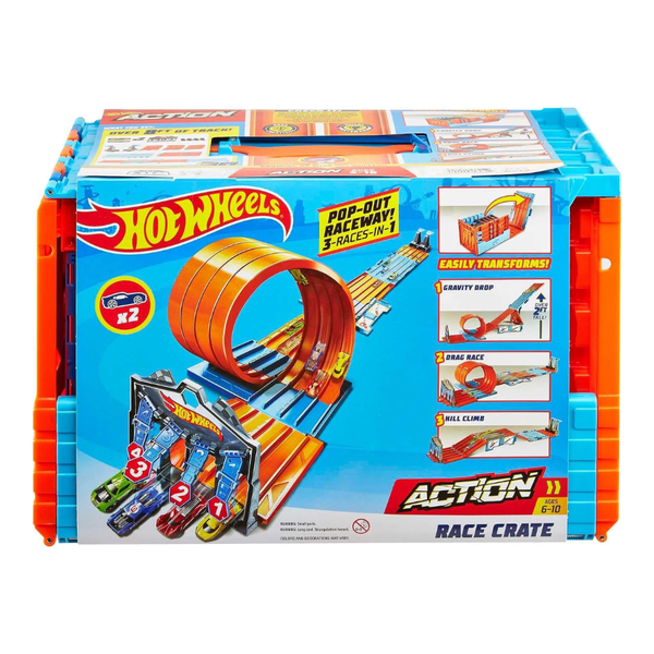 Hot Wheels Race Crate with 3 Stunts in 1 Set