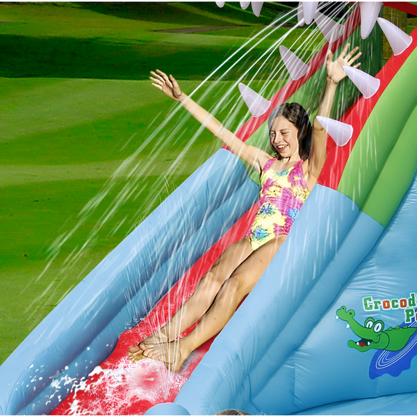 Happy Hop Crocodile Inflatable Water Slide