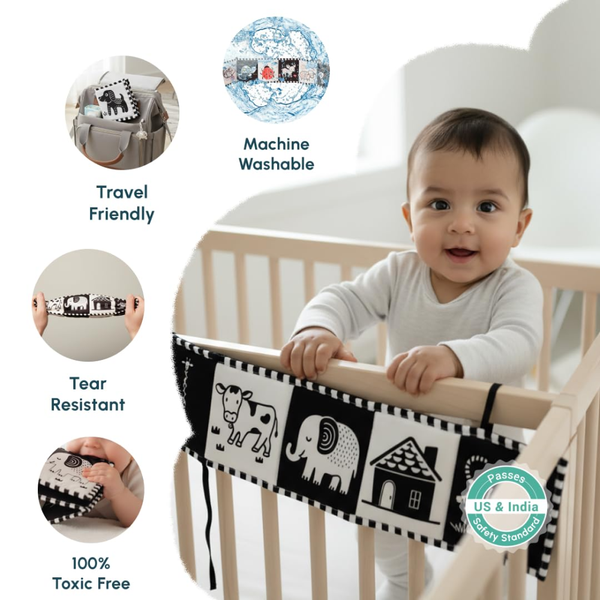 Curious Cub High Contrast Cloth Book for Babies - Dezine Kids