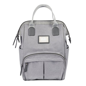 Beaba Wellington Diaper Bag, Large Capacity Baby Bag with Changing Mat, Durable, Water Resistant - Heather Grey