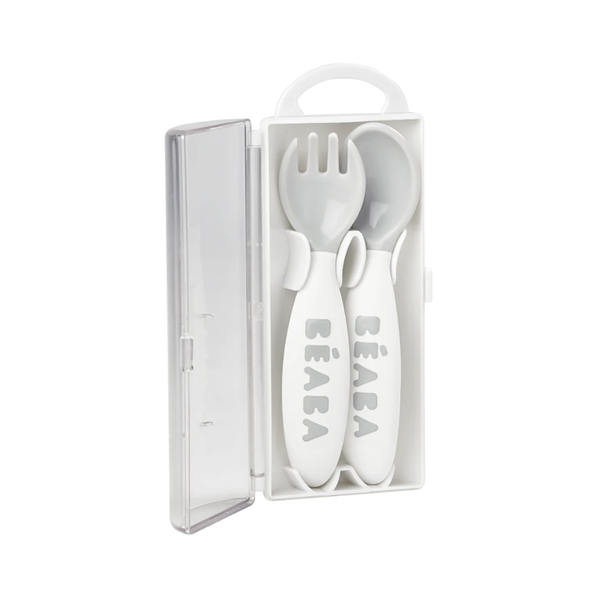 Beaba 2nd Stage Ergonomic Cutlery Set 2 Pieces - Light Mist