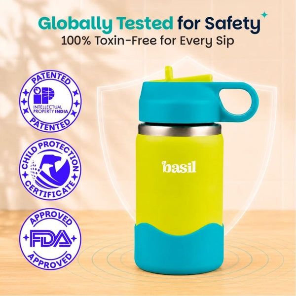 Basil Insulated Stainless steel Sipper with Loop Handle- Lagoon