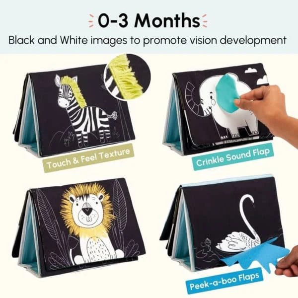 Curious Cub Learning Tummy Time Book & Mirror - Dezine Kids