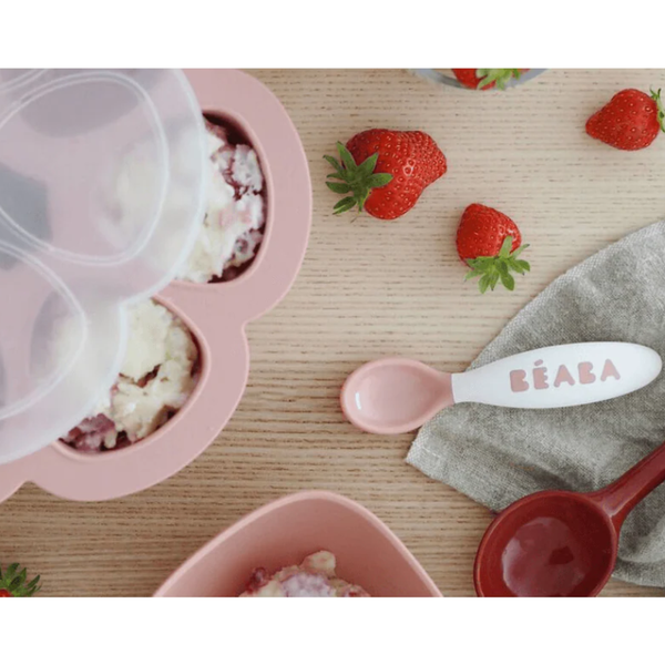 Beaba 2nd Stage Ergonomic Cutlery Set 2 Pieces - Vintage Pink