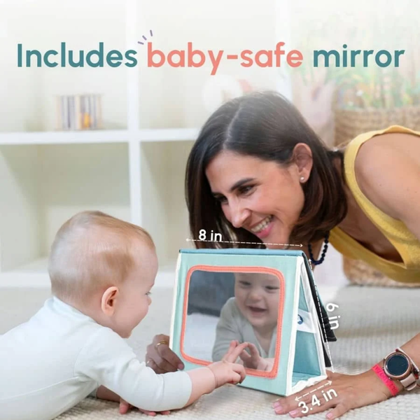 Curious Cub Learning Tummy Time Book & Mirror - Dezine Kids