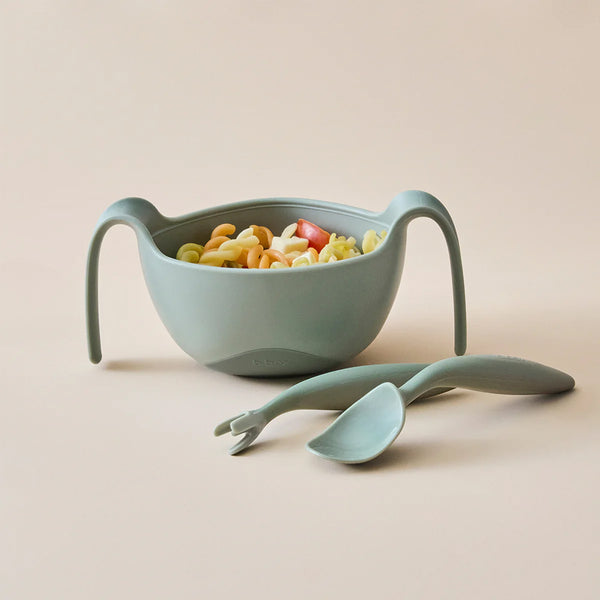 B.Box Toddler Cutlery Set Spoon and Fork - Sage Green