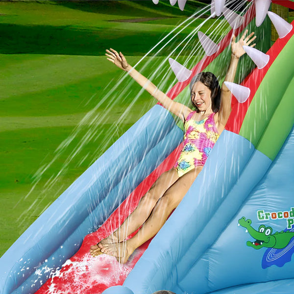 Happy Hop Crocodile Inflatable Water Slide