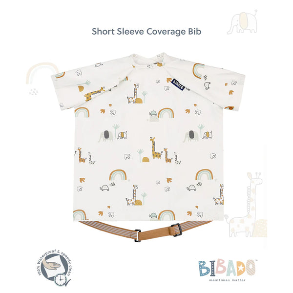 Bibado Short Sleeve Coverall Weaning Bib - Serengeti Spaghetti