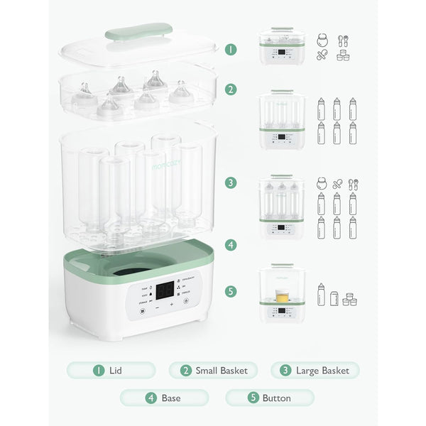 Momcozy Sterilizers & Warmer 8 in 1 Sterilizer and Dryer - White