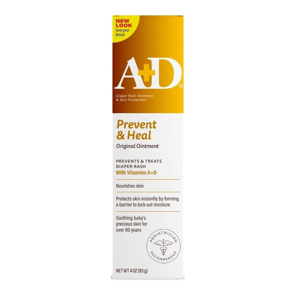 A+D Prevent & Heal Original Ointment, Diaper Rash Ointment & Skin Protectant, for Newborn and Up (0-3 Years) - 113g