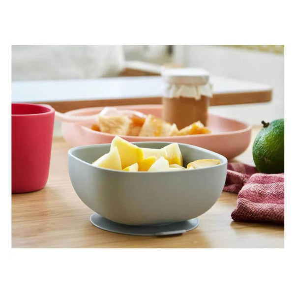 Beaba Silicone Suction Bowl - Grey - Dezine Kids