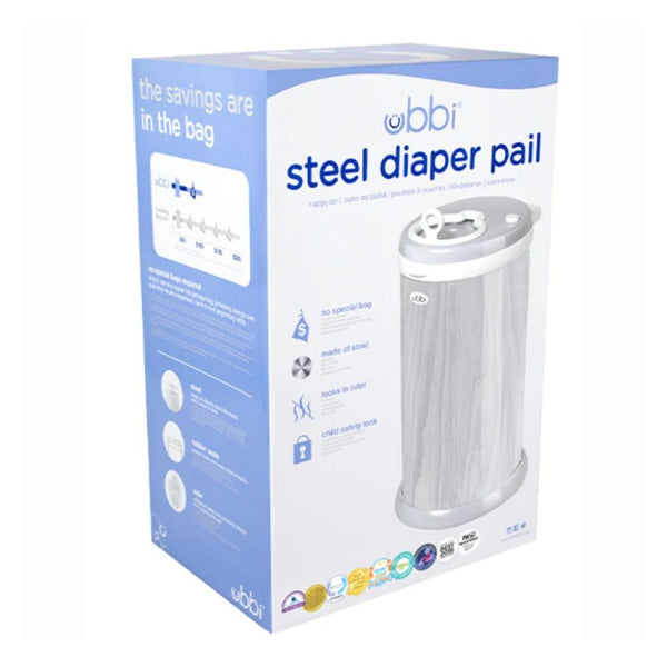 Ubbi Diaper Pail - Grey Wood