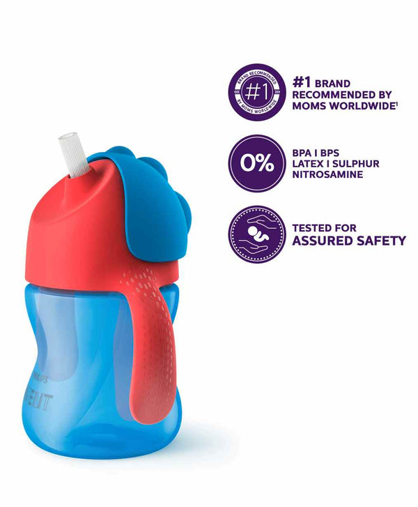 Philips Avent Bendy Twin Handle Straw Cup 200 ml - Blue