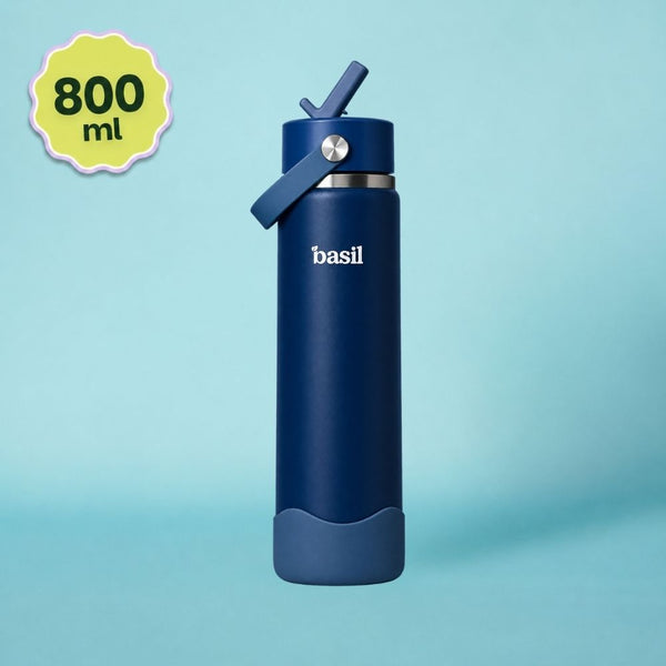 Basil Insulated Stainless steel Sipper with Carry Handle - Classic Navy