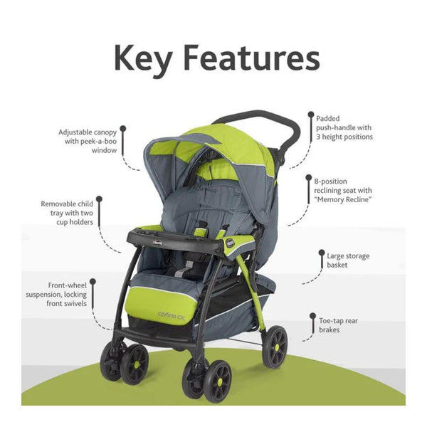 Cortina Cx Stroller - Lima Green - Dezine Kids