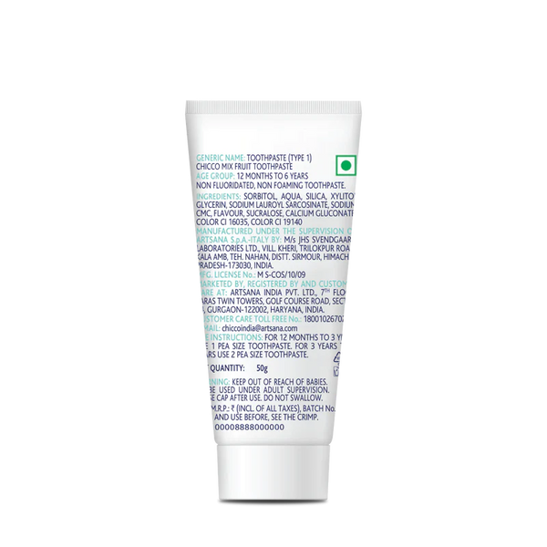 Chicco Tooth Paste Apple Banana No Fluoride (6M to 6Y) - 50 g