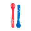 B.Box Baby Soft Bite Flexible Silicone Spoon Set for Infants, Pack of 2 - Red & Blue