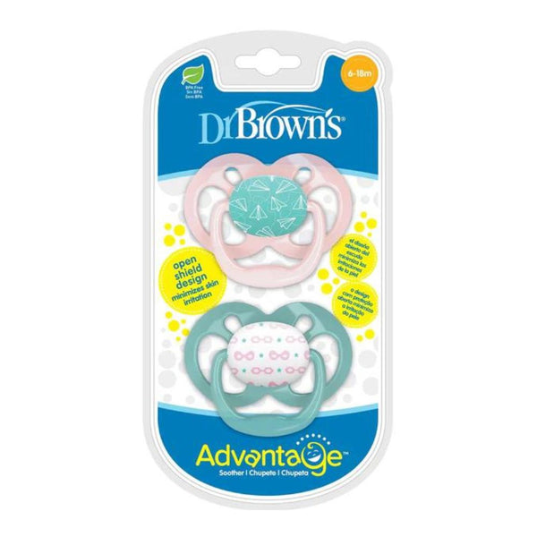 Pink Airplanes Advantage Pacifiers (Stage 2) | Pack Of 2