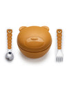 Melii Silicone Bowl With Lid, Spoon & Fork, Airtight & Leakproof Lid - Bear