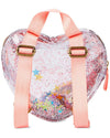 Clear Glitter Heart Backpack-Adjustable Webbing Straps-Transparent - Dezine Kids