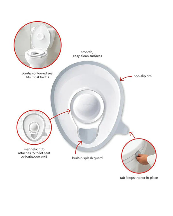 Easy Comfort Potty Chair-With Side Handles-18 to 36M-White & Grey