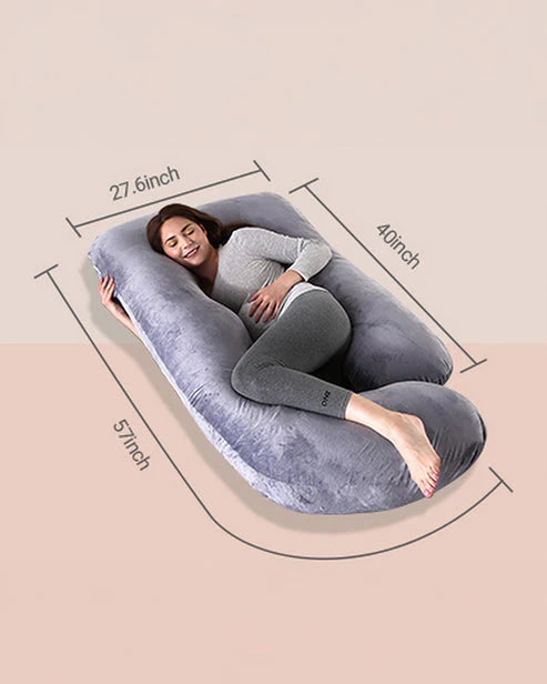 Momcozy G shaped Pregnancy Pillow - Grey Velvet