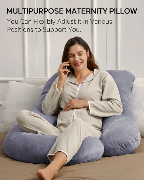 Momcozy G shaped Pregnancy Pillow - Grey Velvet